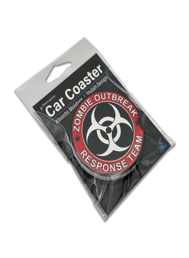 Elektroplate مجموعة إليكتروبليت ميتال هيد، فريق الاستجابة لتفشي الزومبي، قواعد أكواب سيراميك للسيارات (قطر 2.6 بوصة) | مناسبة لجميع السيارات والشاحنات وسيارات الدفع الرباعي وغيرها | ماصة للماء، مانعة للانزلاق، متينة | طقم من قطعتين - Image 4